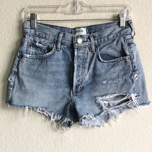 Agolde Parker Shorts Distressed Cutoff 25 A026d-1141 Button Fly